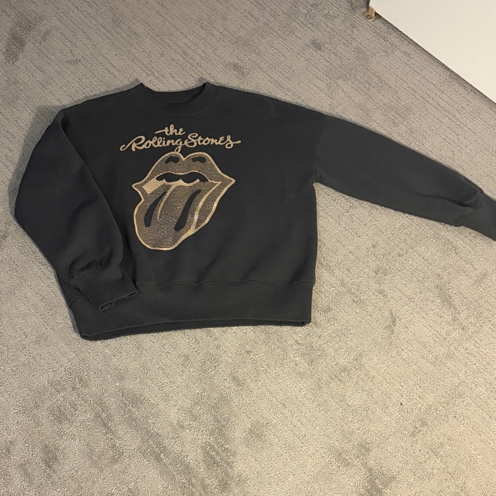 Abercrombie Kids Black and Gold Rolling Stones Sweatshirt